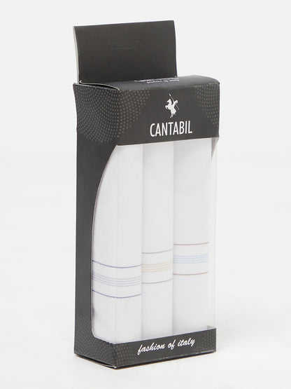 Men's White Assorted Basic Hand Kerchief -Pack of 6