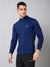 Cantabil Solid Full Sleeves Mock Collar Regular Fit Full Zipper Front Men Blue Active Wear Jacket