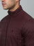 Cantabil Solid Wine Full Sleeves Band Collar Regular Fit Reversible Jacket for Men