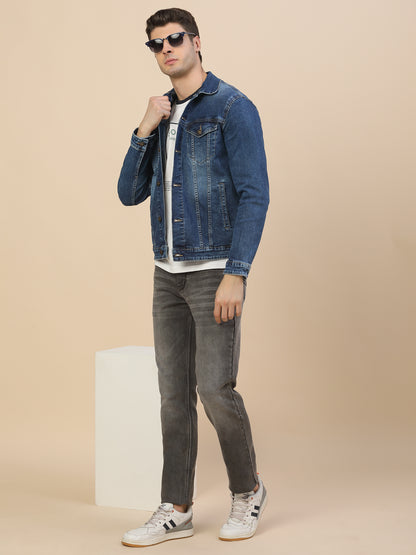 Jacket for Men | Premium Casual Jacket Smart Fit Spread Collar Neck Poly Cotton Fabric Solid Pattern