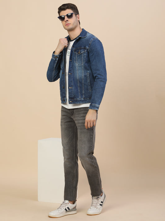 Jacket for Men | Premium Casual Jacket Smart Fit Spread Collar Neck Poly Cotton Fabric Solid Pattern