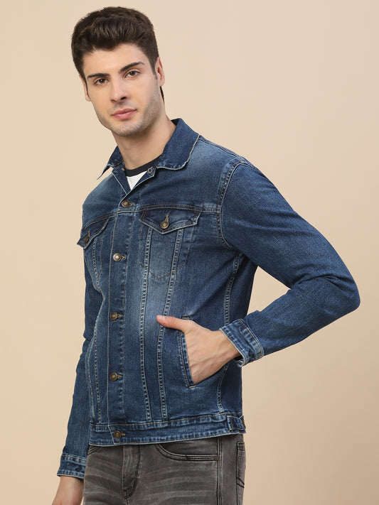 Jacket for Men | Premium Casual Jacket Smart Fit Spread Collar Neck Poly Cotton Fabric Solid Pattern