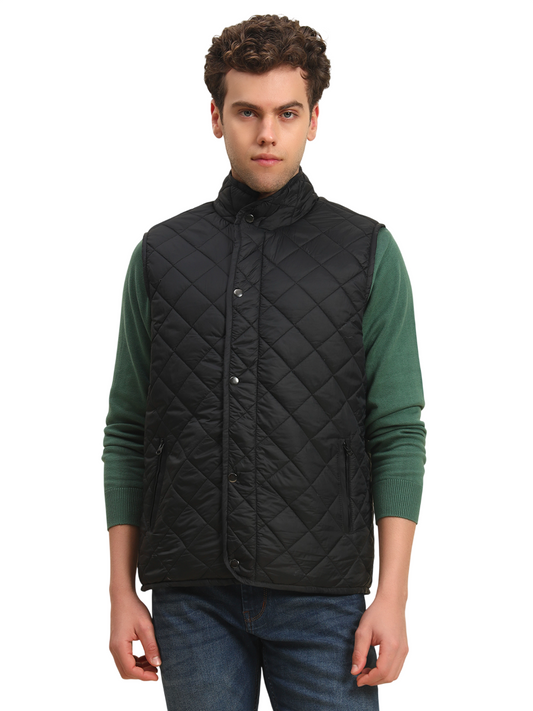 Jacket for Men | Premium Casual Jacket Smart Fit Mock Neck Nylon Fabric Solid Pattern