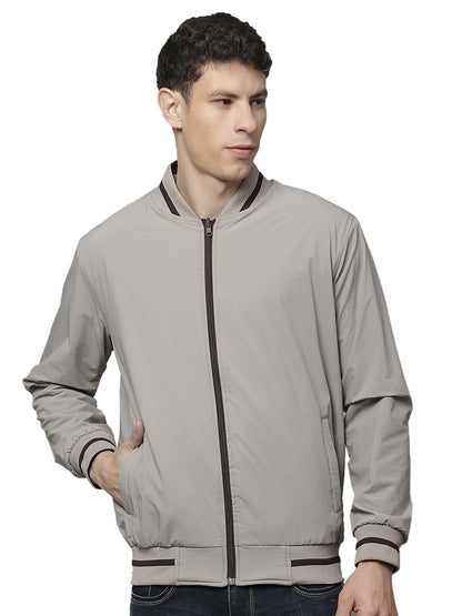 Reversible Jacket for Men | Premium Casual Jacket Regular Fit Mock Neck Nylon Fabric Solid Pattern