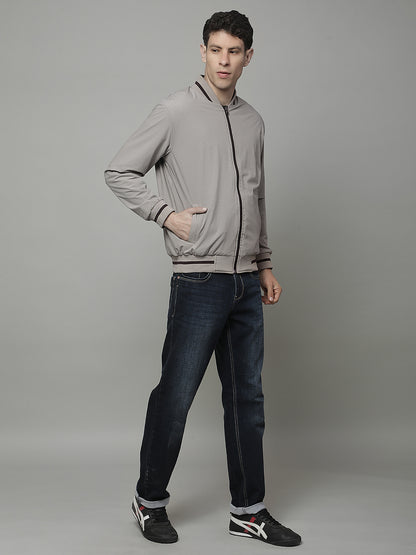 Reversible Jacket for Men | Premium Casual Jacket Regular Fit Mock Neck Nylon Fabric Solid Pattern