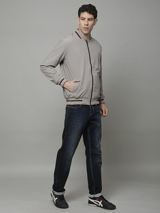 Reversible Jacket for Men | Premium Casual Jacket Regular Fit Mock Neck Nylon Fabric Solid Pattern