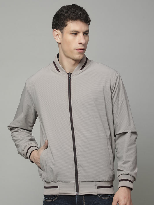 Reversible Jacket for Men | Premium Casual Jacket Regular Fit Mock Neck Nylon Fabric Solid Pattern