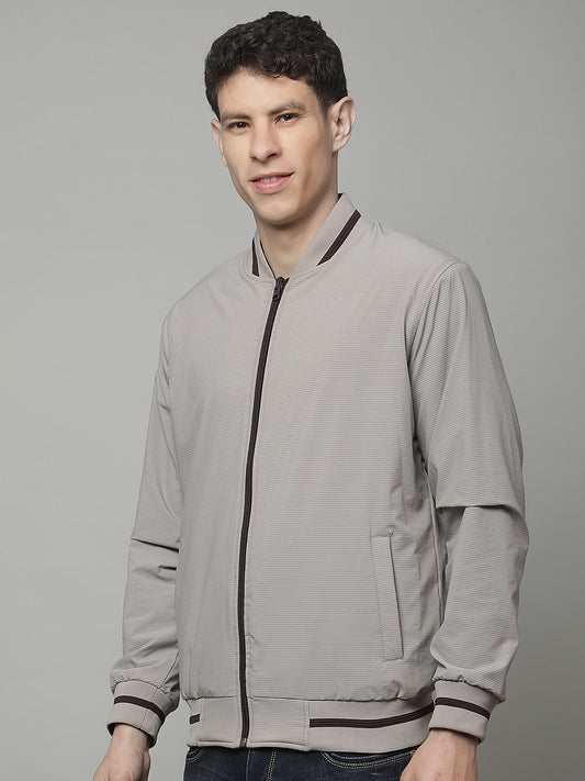 Reversible Jacket for Men | Premium Casual Jacket Regular Fit Mock Neck Nylon Fabric Solid Pattern