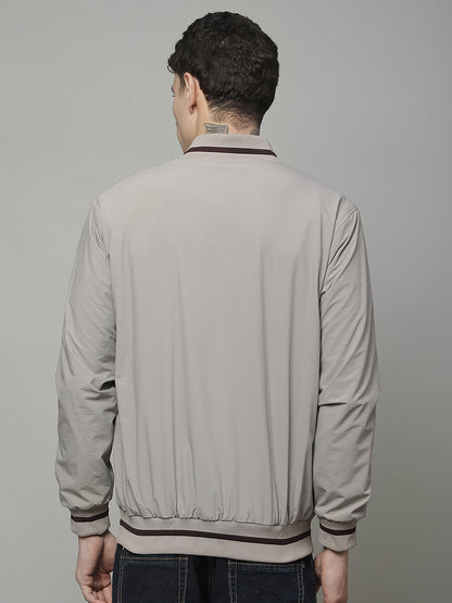 Reversible Jacket for Men | Premium Casual Jacket Regular Fit Mock Neck Nylon Fabric Solid Pattern