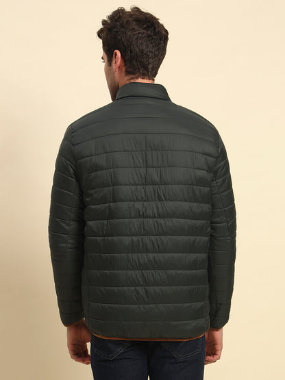 Reversible Jacket for Men | Premium Casual Jacket Smart Fit Mock Neck Nylon Fabric Solid Patten