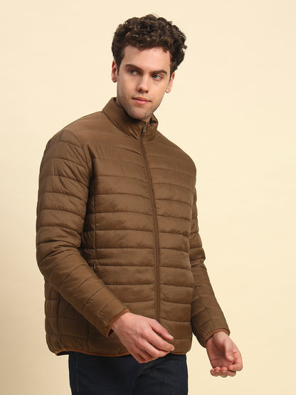 Reversible Jacket for Men | Premium Casual Jacket Smart Fit Mock Neck Nylon Fabric Solid Patten