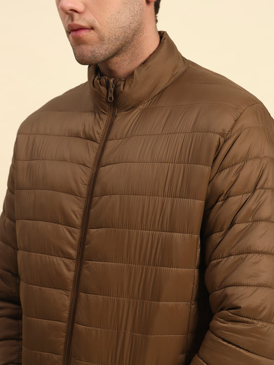 Reversible Jacket for Men | Premium Casual Jacket Smart Fit Mock Neck Nylon Fabric Solid Patten