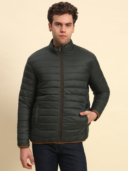 Reversible Jacket for Men | Premium Casual Jacket Smart Fit Mock Neck Nylon Fabric Solid Patten
