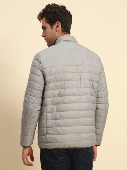 Reversible Jacket for Men | Premium Casual Jacket Smart Fit Mock Neck Nylon Fabric Solid Patten