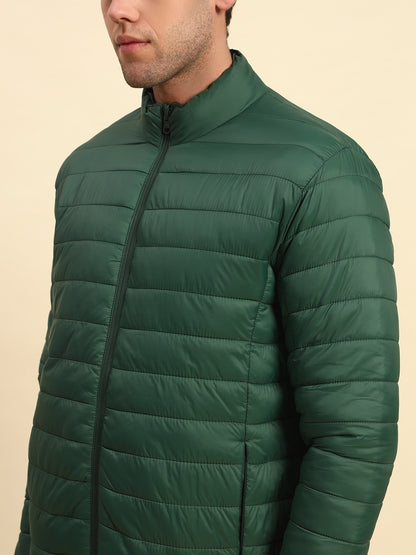 Reversible Jacket for Men | Premium Casual Jacket Smart Fit Mock Neck Nylon Fabric Solid Pattern