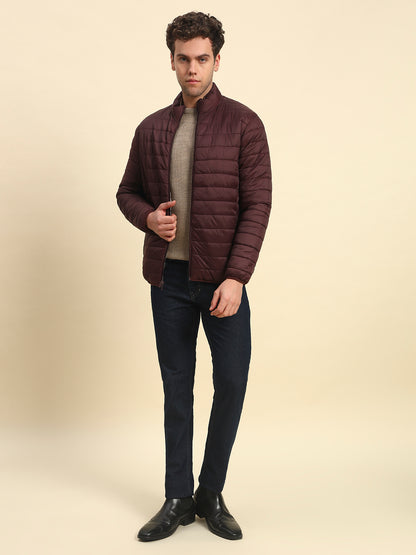 Reversible Jacket for Men | Premium Casual Jacket Smart Fit Mock Neck Nylon Fabric Solid Pattern