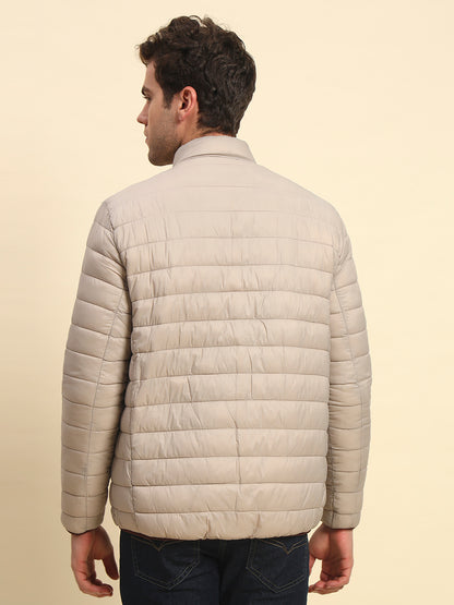 Reversible Jacket for Men | Premium Casual Jacket Smart Fit Mock Neck Nylon Fabric Solid Pattern