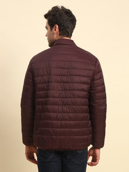 Reversible Jacket for Men | Premium Casual Jacket Smart Fit Mock Neck Nylon Fabric Solid Pattern