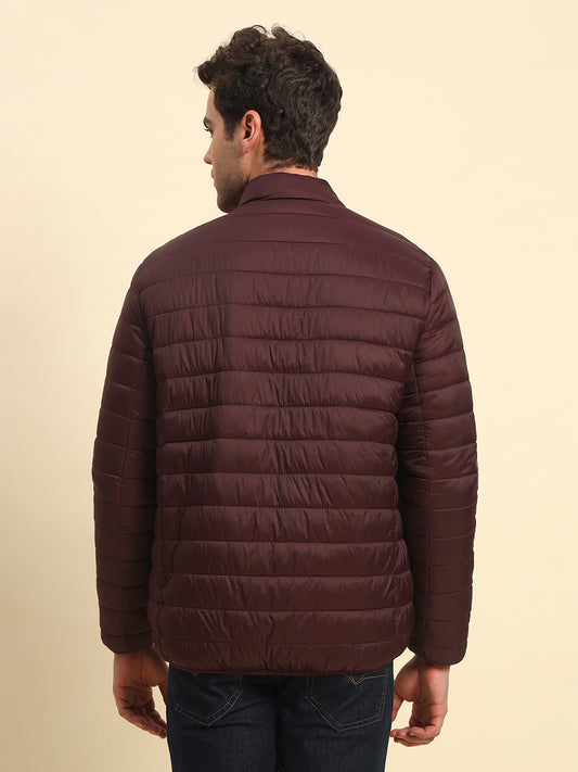 Reversible Jacket for Men | Premium Casual Jacket Smart Fit Mock Neck Nylon Fabric Solid Pattern