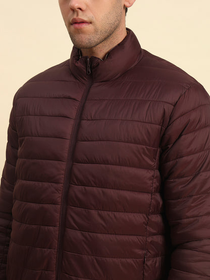 Reversible Jacket for Men | Premium Casual Jacket Smart Fit Mock Neck Nylon Fabric Solid Pattern