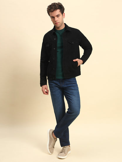 Jacket for Men | Premium Casual Jacket Smart Fit Spread Collar Cotton Polyester Fabric Solid Pattern