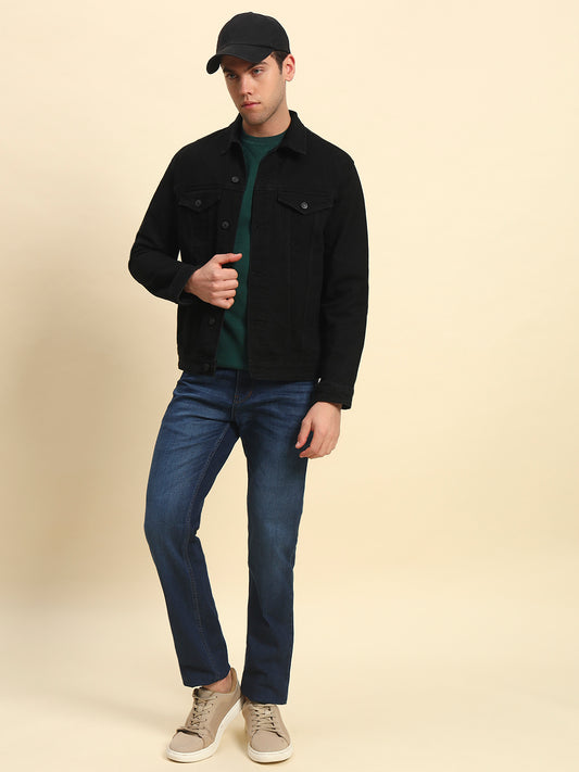 Jacket for Men | Premium Casual Jacket Smart Fit Spread Collar Cotton Polyester Fabric Solid Pattern