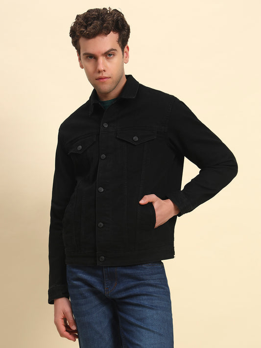 Jacket for Men | Premium Casual Jacket Smart Fit Spread Collar Cotton Polyester Fabric Solid Pattern