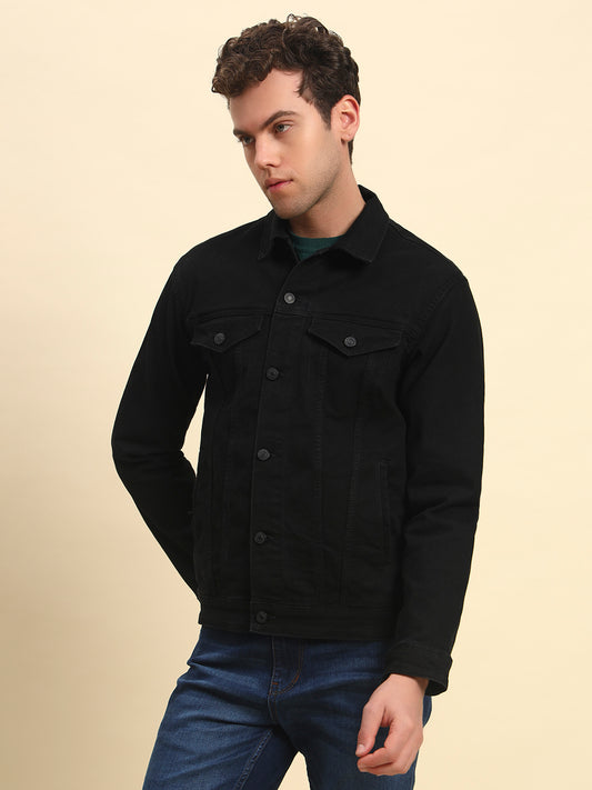 Jacket for Men | Premium Casual Jacket Smart Fit Spread Collar Cotton Polyester Fabric Solid Pattern