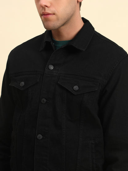 Jacket for Men | Premium Casual Jacket Smart Fit Spread Collar Cotton Polyester Fabric Solid Pattern