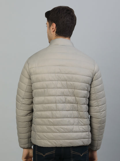 Reversible Jacket for Men | Premium Casual Jacket Smart Fit Mock Neck Nylon Fabric Solid Pattern