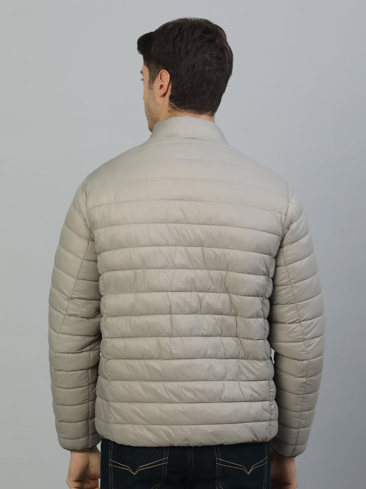 Reversible Jacket for Men | Premium Casual Jacket Smart Fit Mock Neck Nylon Fabric Solid Pattern