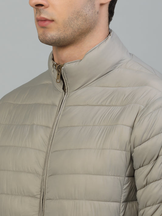 Reversible Jacket for Men | Premium Casual Jacket Smart Fit Mock Neck Nylon Fabric Solid Pattern