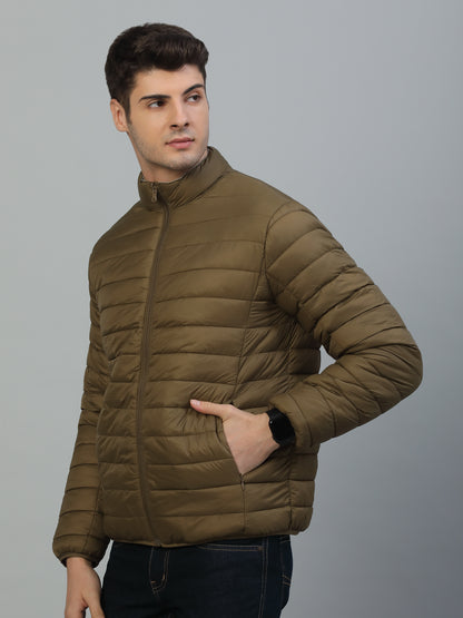 Reversible Jacket for Men | Premium Casual Jacket Smart Fit Mock Neck Nylon Fabric Solid Pattern