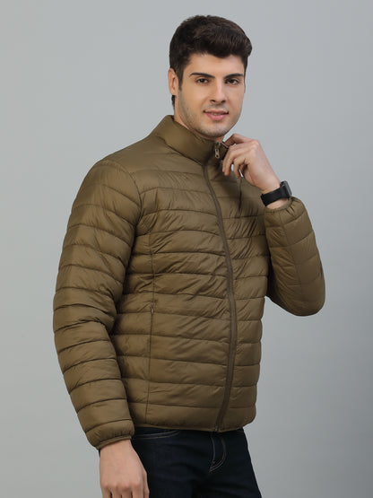 Reversible Jacket for Men | Premium Casual Jacket Smart Fit Mock Neck Nylon Fabric Solid Pattern