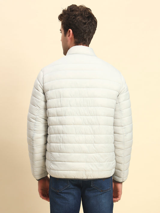 Reversible Jacket for Men | Premium Casual Jacket Smart Fit Mock Neck Nylon Fabric Solid Pattern