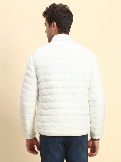 Reversible Jacket for Men | Premium Casual Jacket Smart Fit Mock Neck Nylon Fabric Solid Pattern