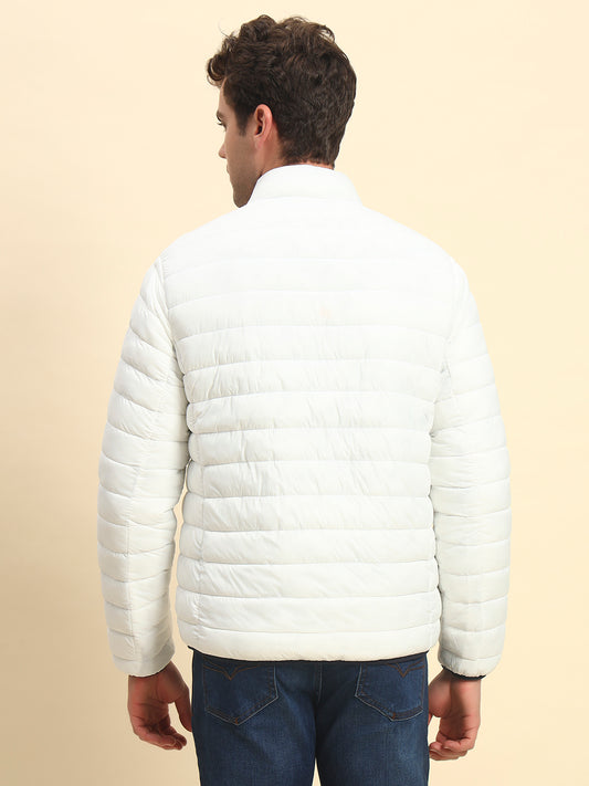 Reversible Jacket for Men | Premium Casual Jacket Smart Fit Mock Neck Nylon Fabric Solid Pattern