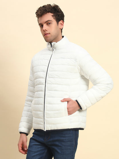 Reversible Jacket for Men | Premium Casual Jacket Smart Fit Mock Neck Nylon Fabric Solid Pattern