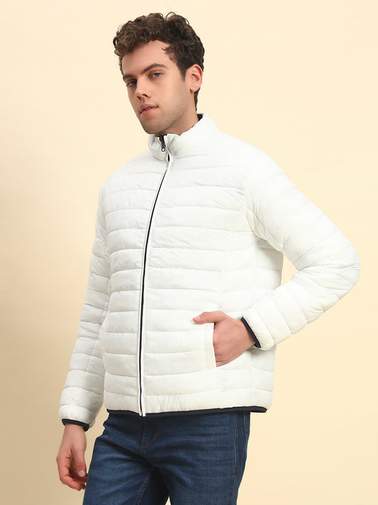 Reversible Jacket for Men | Premium Casual Jacket Smart Fit Mock Neck Nylon Fabric Solid Pattern