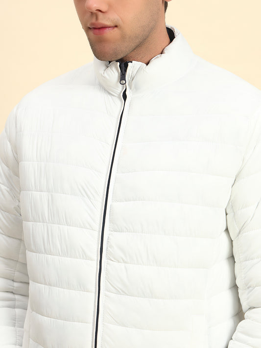 Reversible Jacket for Men | Premium Casual Jacket Smart Fit Mock Neck Nylon Fabric Solid Pattern