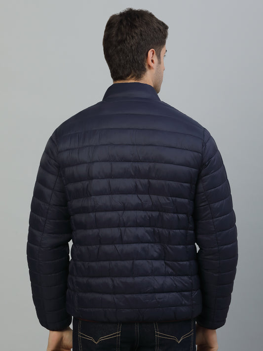 Reversible Jacket for Men | Premium Casual Jacket Smart Fit Mock Neck Nylon Fabric Solid Pattern