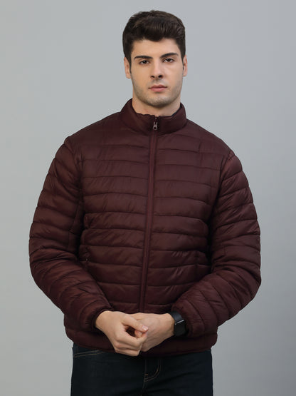 Reversible Jacket for Men | Premium Casual Jacket Smart Fit Mock Neck Nylon Fabric Solid Pattern