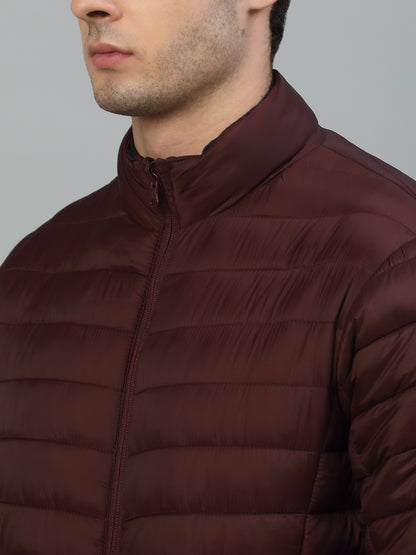 Reversible Jacket for Men | Premium Casual Jacket Smart Fit Mock Neck Nylon Fabric Solid Pattern