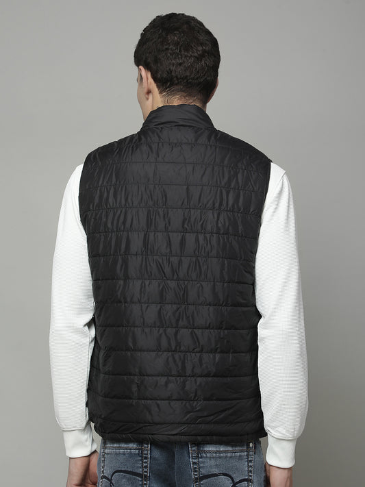 Reversible Jacket for Men | Premium Casual Jacket Regular Fit Mock Neck Poly Blend Fabric Solid Pattern