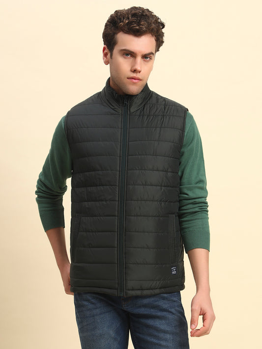 Reversible Jacket for Men | Premium Casual Jacket Smart Fit Mock Neck Nylon Fabric Solid Pattern