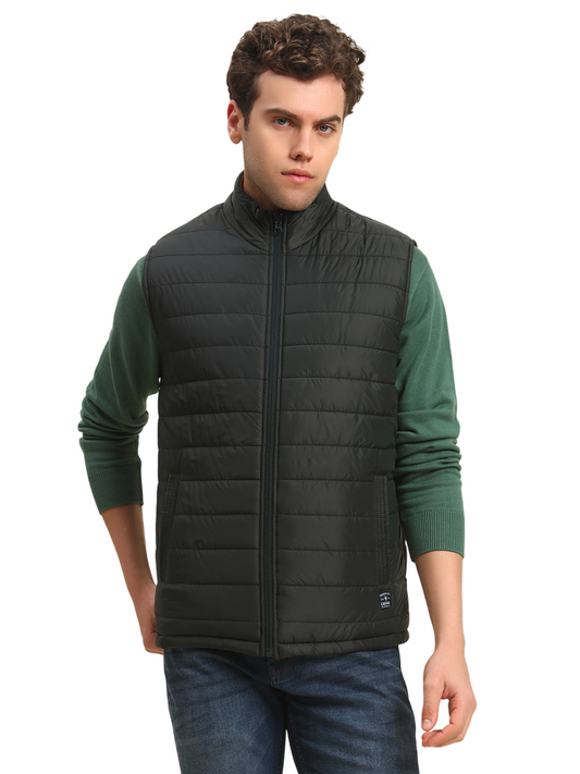 Reversible Jacket for Men | Premium Casual Jacket Smart Fit Mock Neck Nylon Fabric Solid Pattern