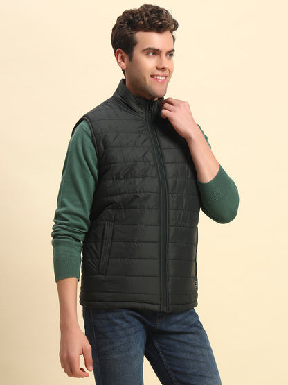 Reversible Jacket for Men | Premium Casual Jacket Smart Fit Mock Neck Nylon Fabric Solid Pattern