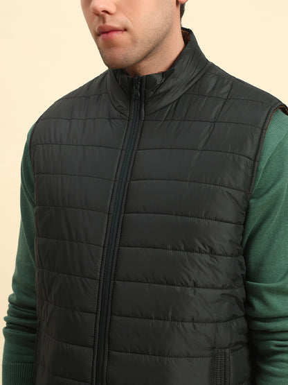 Reversible Jacket for Men | Premium Casual Jacket Smart Fit Mock Neck Nylon Fabric Solid Pattern