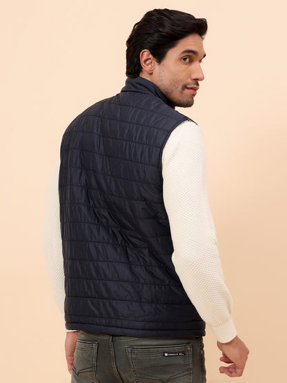 Reversible Jacket for Men | Premium Casual Jacket Smart Fit Mock Neck Poly Blend Fabric Solid Pattern