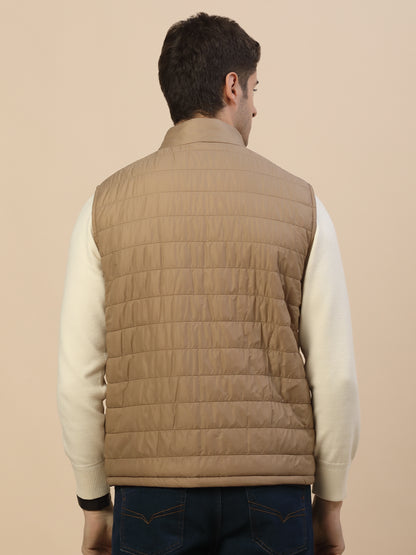 Reversible Jacket for Men | Premium Casual Jacket Smart Fit Mock Neck Poly Blend Fabric Solid Pattern